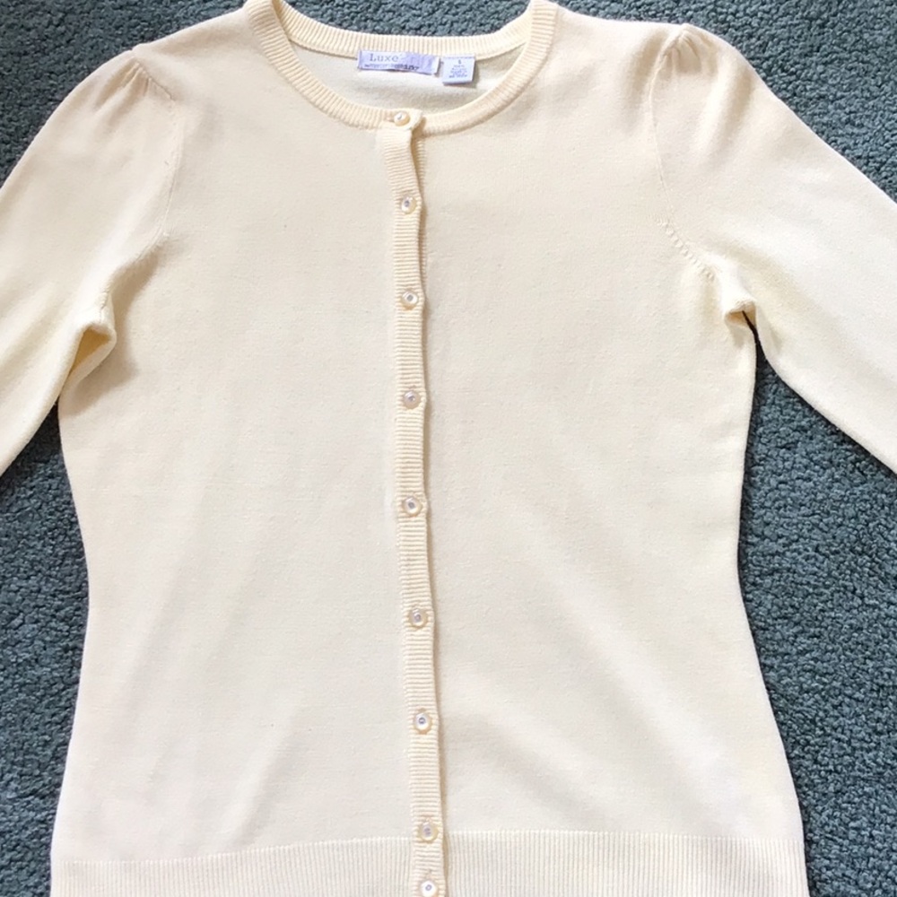 Luxe pastel yellow Cardigan Sweater